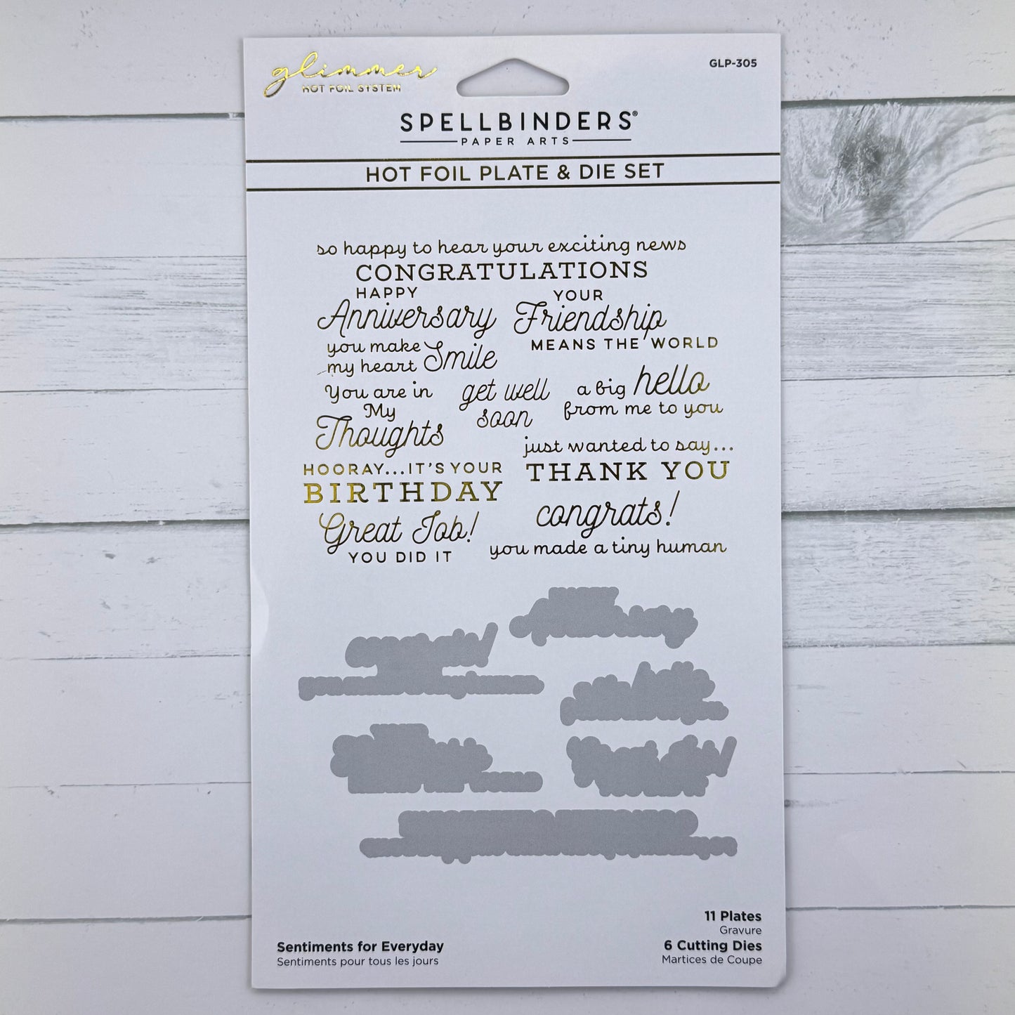 Hot Foil Plate & Die Set: Sentiments for Everyday