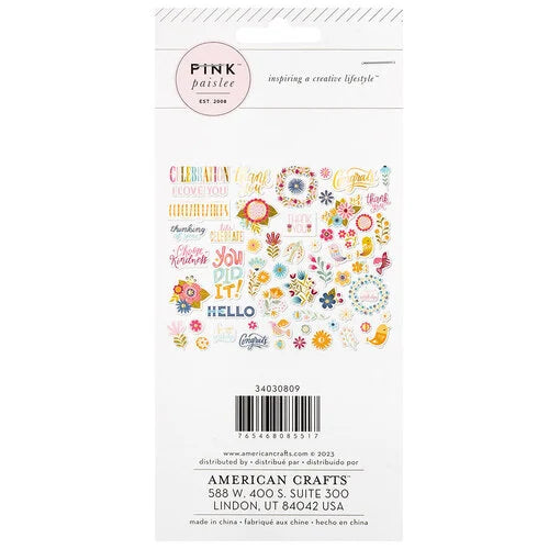 Pink Paislee Joyful Notes Ephemera