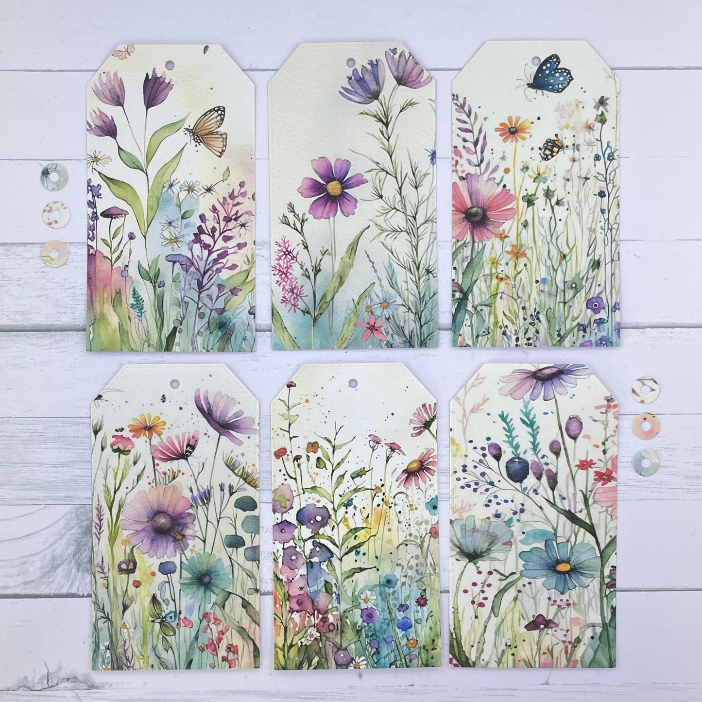 Spring Meadow: Floral Tag Set