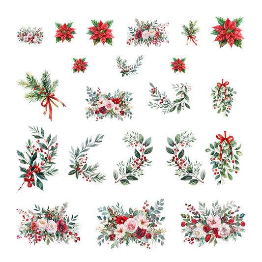 Sweet Christmas Floral Ephemera